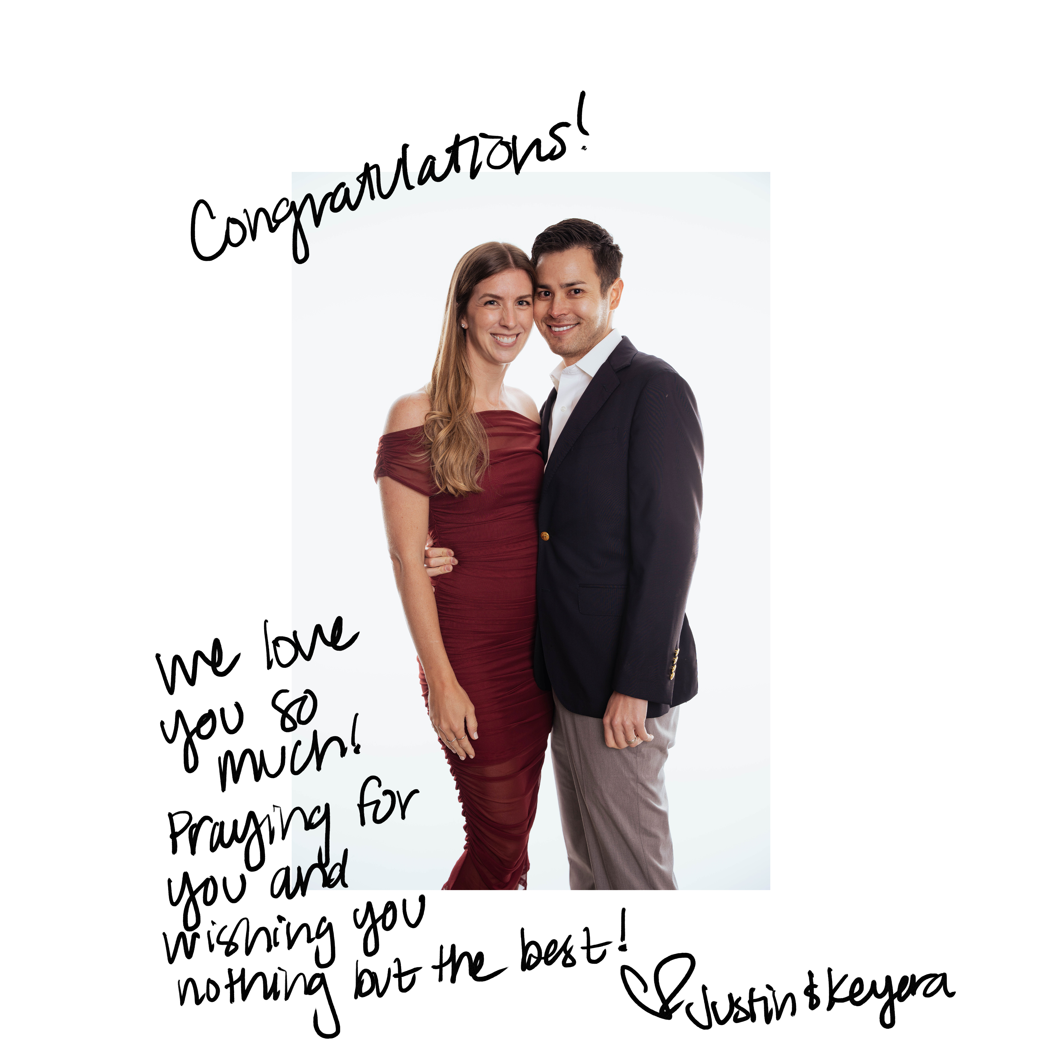 Guest book sample showing a signed portrait