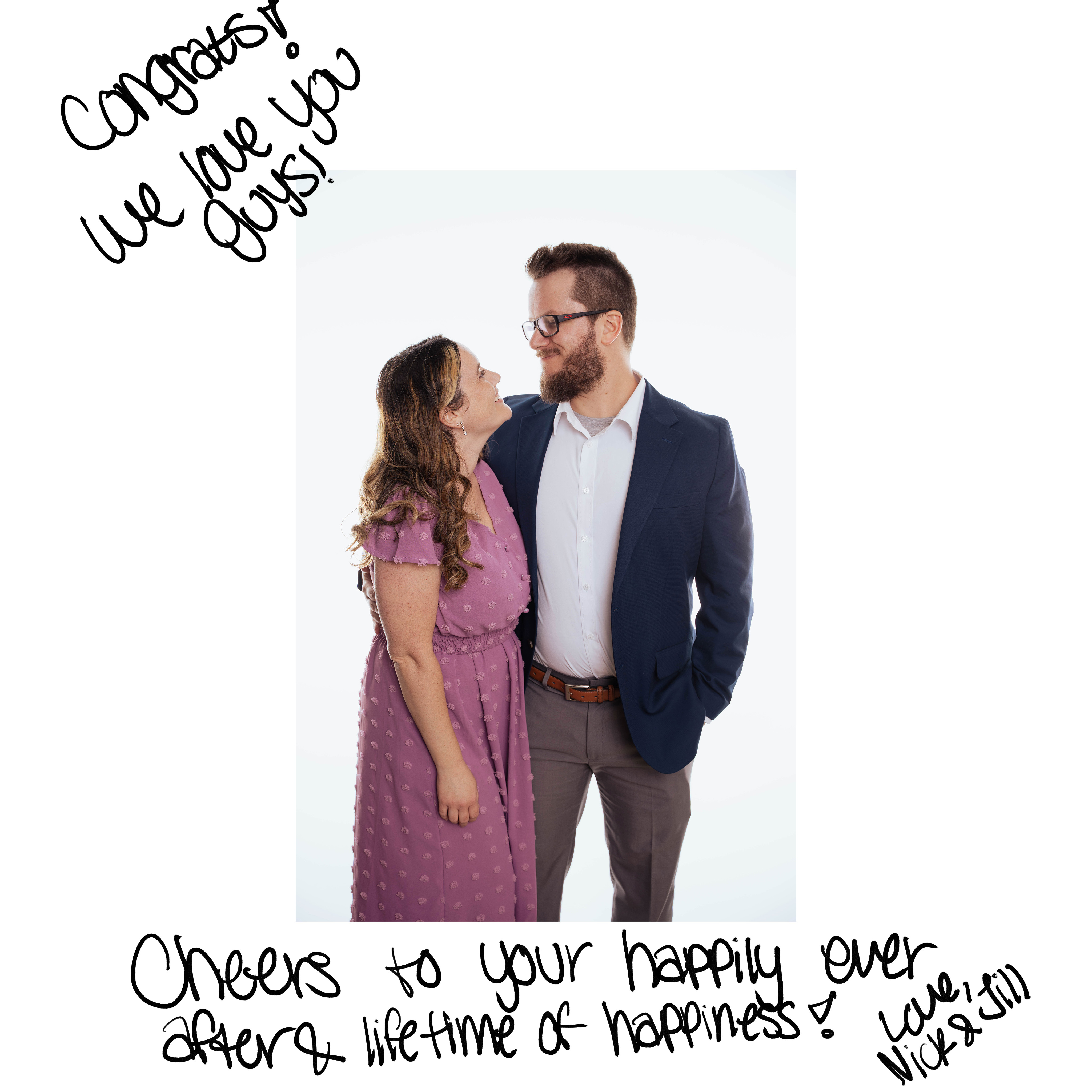 Guest book sample showing a signed portrait